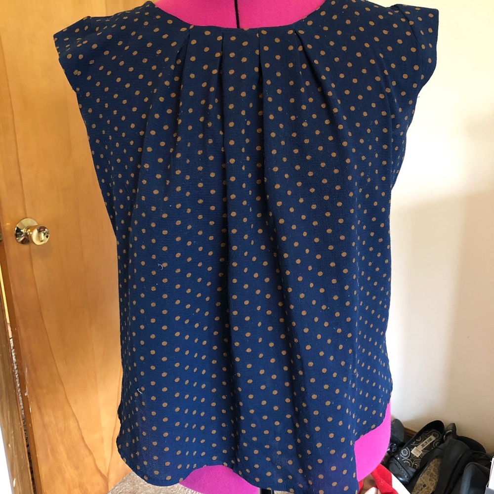 Blue polka dot shirt